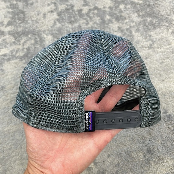 Patagonia Paper Peaks Badge Mesh Snapback Trucker Hat Baseball Cap White Gray - Picture 5 of 12
